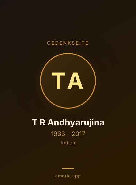Gedenkportrait von T R Andhyarujina