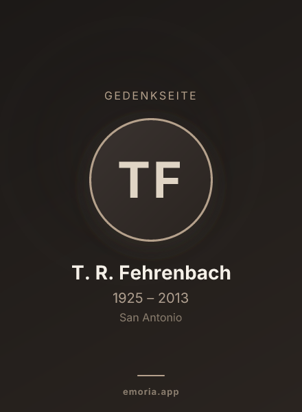 Gedenkportrait von T. R. Fehrenbach