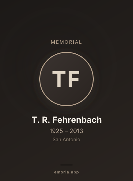 Memorial portrait of T. R. Fehrenbach