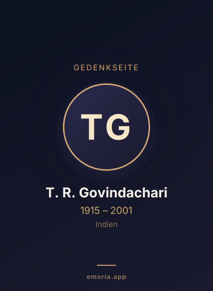 Gedenkportrait von T. R. Govindachari