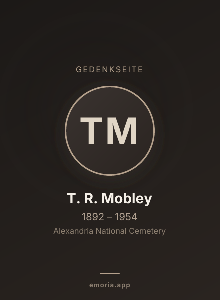 Gedenkportrait von T. R. Mobley