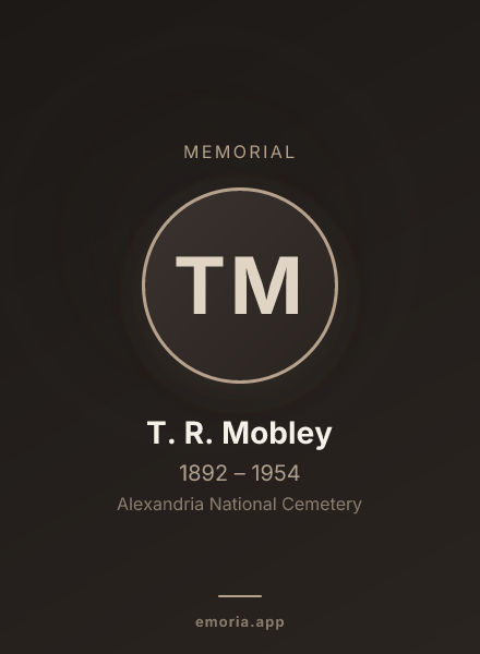 Memorial portrait of T. R. Mobley