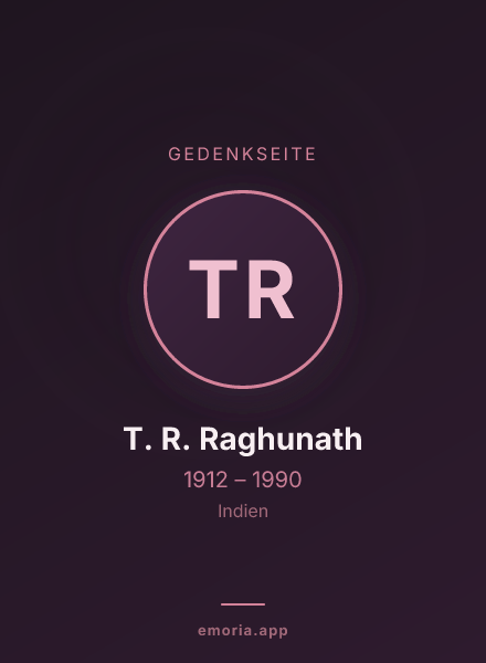 Gedenkportrait von T. R. Raghunath