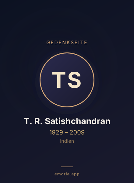 Gedenkportrait von T. R. Satishchandran