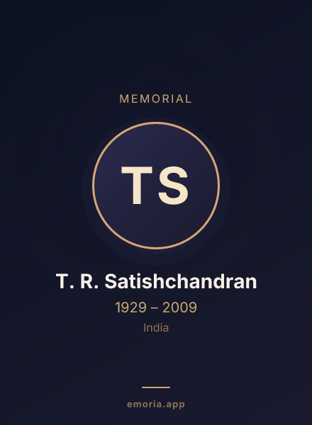 Memorial portrait of T. R. Satishchandran