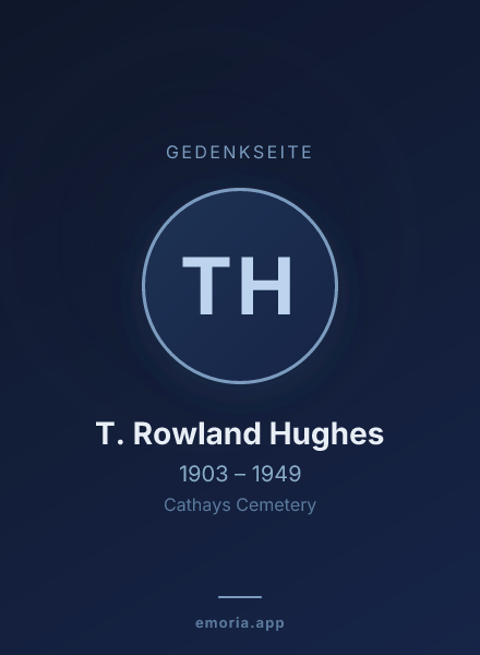 Gedenkportrait von T. Rowland Hughes