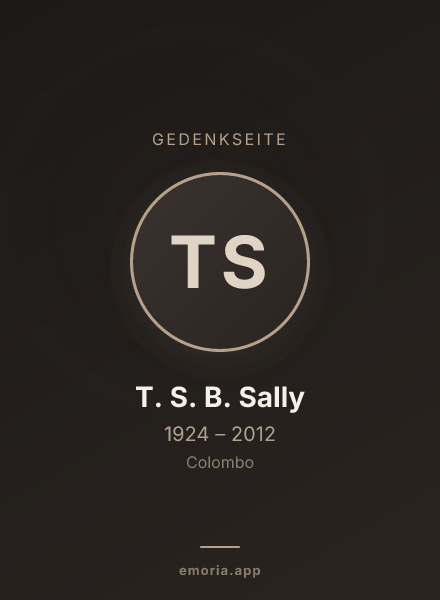 Gedenkportrait von T. S. B. Sally