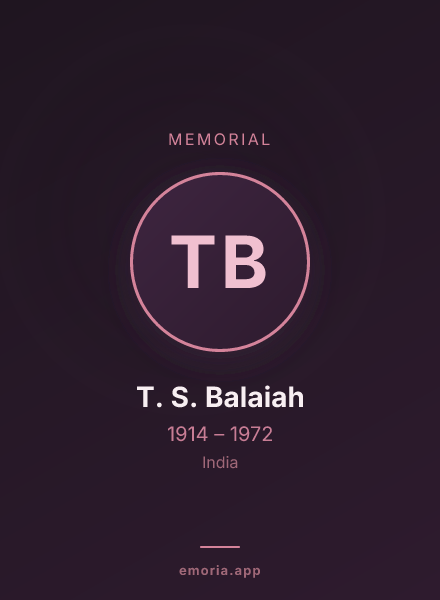 Memorial portrait of T. S. Balaiah