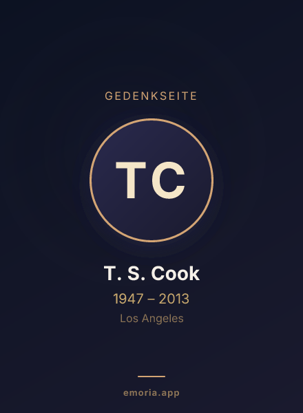 Gedenkportrait von T. S. Cook