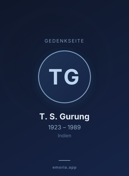 Gedenkportrait von T. S. Gurung