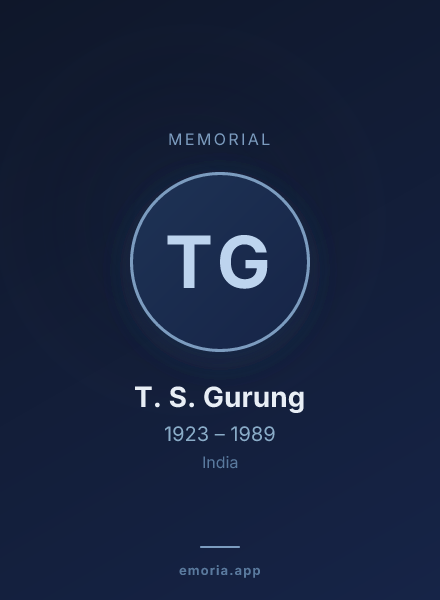 Memorial portrait of T. S. Gurung
