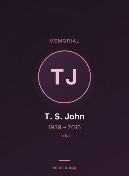 Memorial portrait of T. S. John