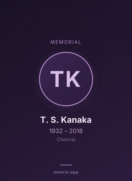 Memorial portrait of T. S. Kanaka
