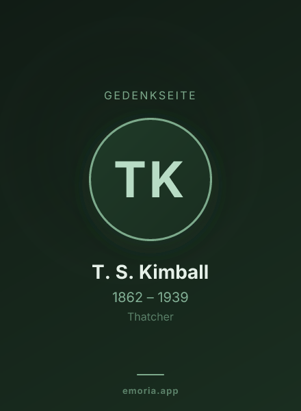 Gedenkportrait von T. S. Kimball