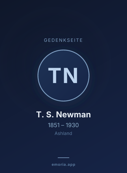 Gedenkportrait von T. S. Newman