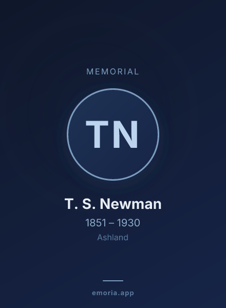 Memorial portrait of T. S. Newman