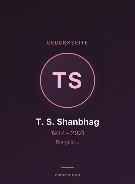 Gedenkportrait von T. S. Shanbhag