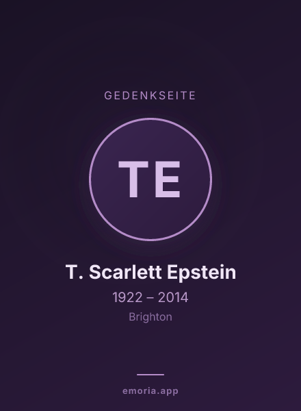 Gedenkportrait von T. Scarlett Epstein