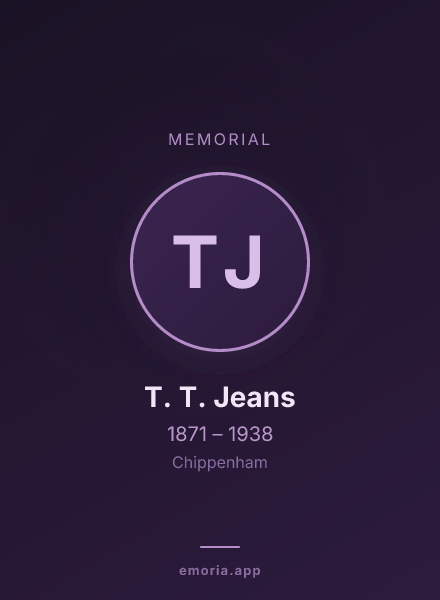 Memorial portrait of T. T. Jeans