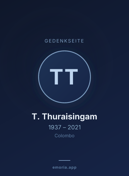 Gedenkportrait von T. Thuraisingam