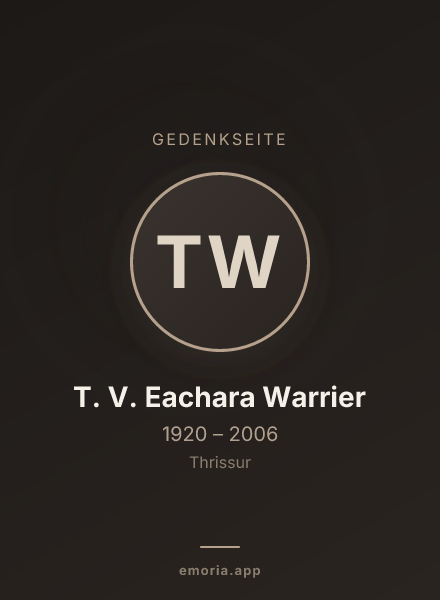 Gedenkportrait von T. V. Eachara Warrier
