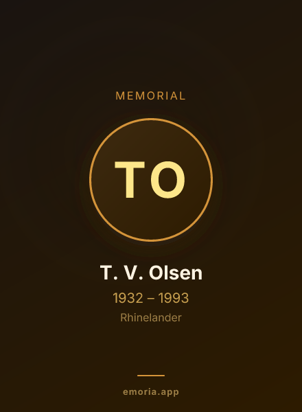 Memorial portrait of T. V. Olsen