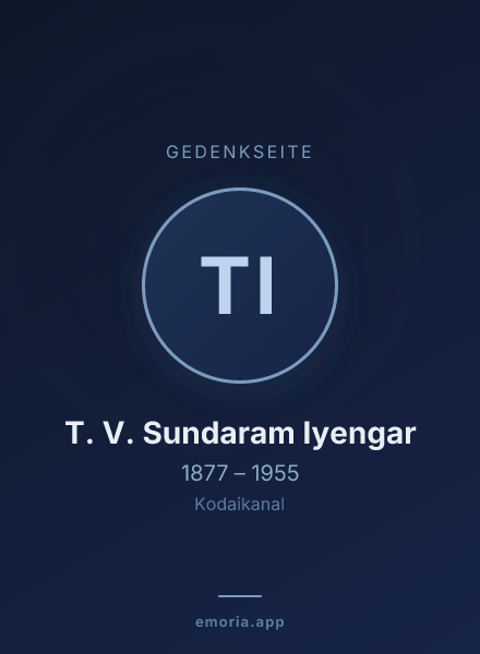 Gedenkportrait von T. V. Sundaram Iyengar