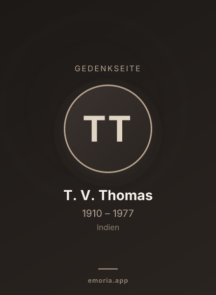 Gedenkportrait von T. V. Thomas