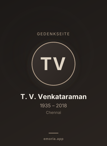 Gedenkportrait von T. V. Venkataraman
