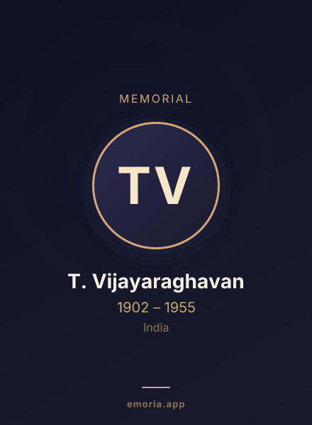 Memorial portrait of T. Vijayaraghavan