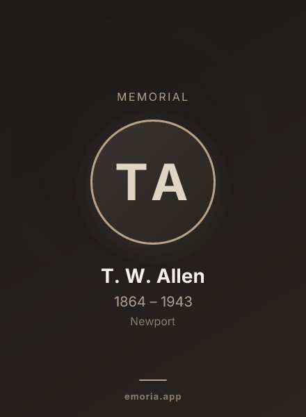 Memorial portrait of T. W. Allen