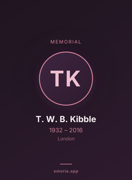 Memorial portrait of T. W. B. Kibble