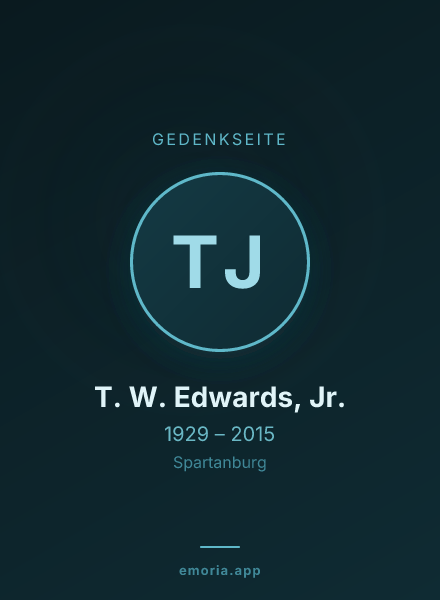 Gedenkportrait von T. W. Edwards, Jr.