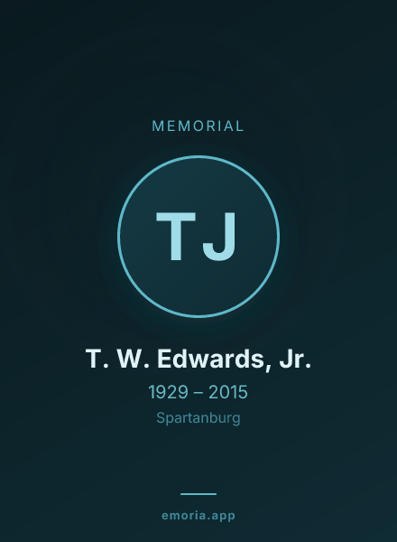 Memorial portrait of T. W. Edwards, Jr.