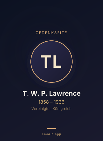 Gedenkportrait von T. W. P. Lawrence