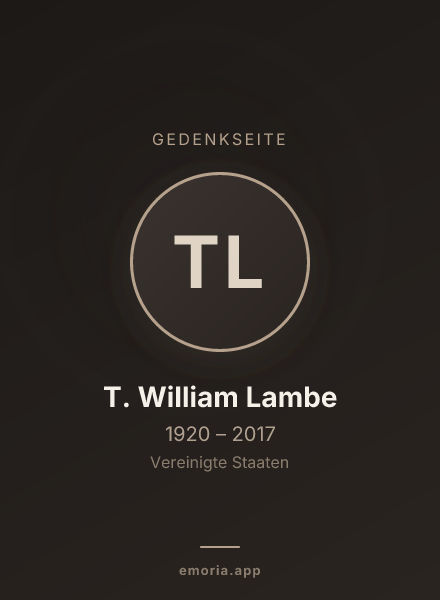 Gedenkportrait von T. William Lambe