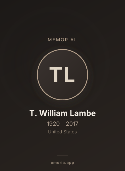Memorial portrait of T. William Lambe