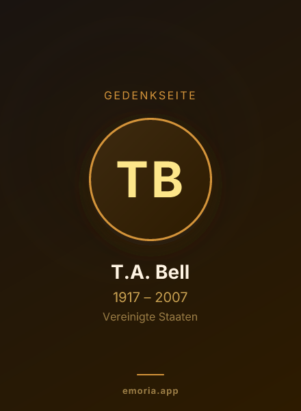 Gedenkportrait von T.A. Bell