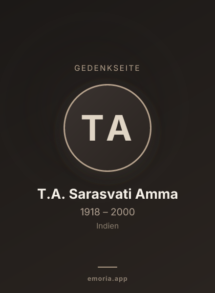 Gedenkportrait von T.A. Sarasvati Amma