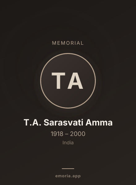 Memorial portrait of T.A. Sarasvati Amma