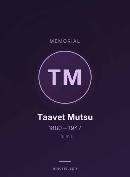 Memorial portrait of Taavet Mutsu