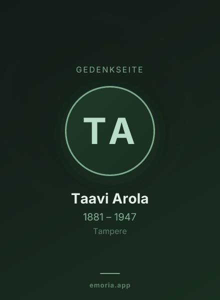 Gedenkportrait von Taavi Arola