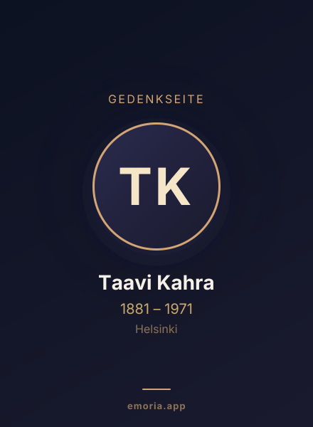 Gedenkportrait von Taavi Kahra