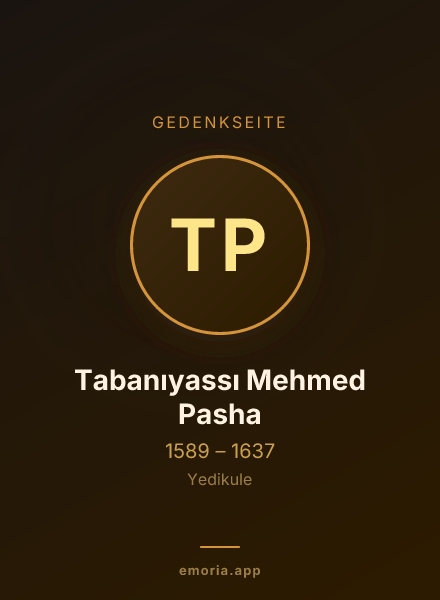 Gedenkportrait von Tabanıyassı Mehmed Pasha