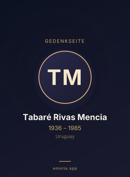 Gedenkportrait von Tabaré Rivas Mencia