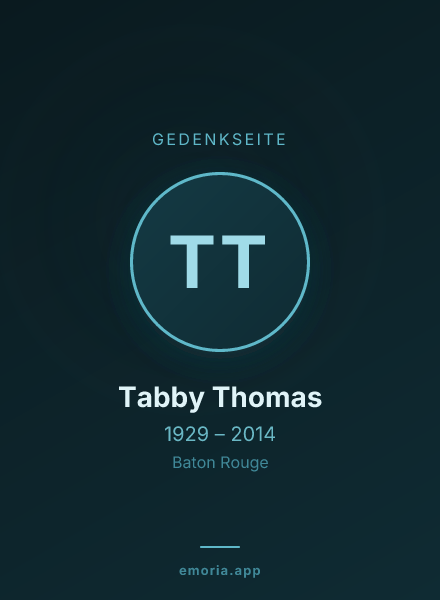 Gedenkportrait von Tabby Thomas