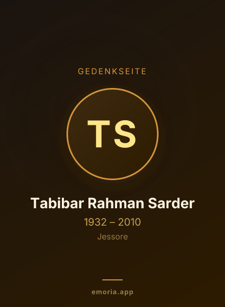 Gedenkportrait von Tabibar Rahman Sarder
