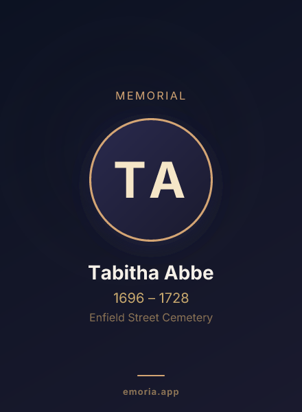 Memorial portrait of Tabitha Abbe