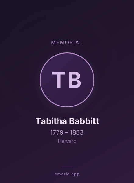 Memorial portrait of Tabitha Babbitt