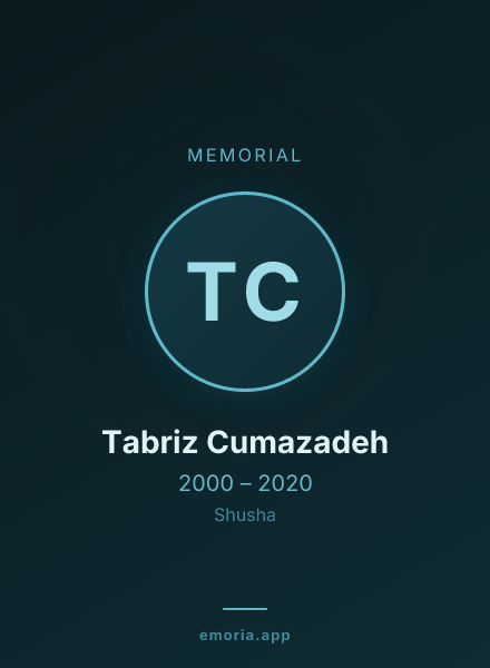 Memorial portrait of Tabriz Cumazadeh